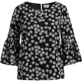 Usha Blusa preto / branco lã