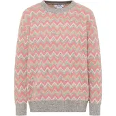 Usha Pullover 'Festival' cinzento / cor-de-rosa / branco