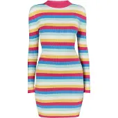 Mymo Vestido de malha 'Biany' azure / limão / menta / rosa escuro