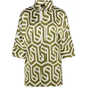 Dreimaster Klassik Blusa oliveira / branco lã