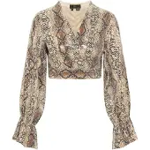 Faina Blusa bege / castanho / antracite