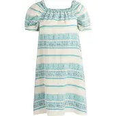 IZIA Vestido de verão turquesa / branco natural