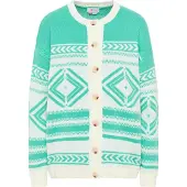 IZIA Casaco de malha jade / branco