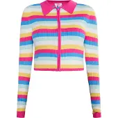 Mymo Casaco de malha 'Blonda' azul / amarelo / rosa / branco