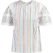 Mymo Blusa navy / mel / verde relva / vermelho violeta / branco