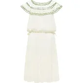 IZIA Vestido de verão verde relva / branco natural