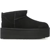 Ugg para mulher. 1135092 Botins em pele W Classic Ultra Mini Platform preto (41), Couro, 3 a 5cm, Nenhum, Casual