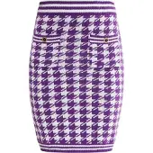 Faina Saia roxo escuro / preto / branco