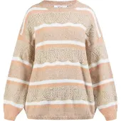Usha Pullover 'Carnea' bege / pêssego / branco