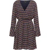 Faina Vestido marinho / amarelo / cinzento / vermelho