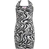 Mymo Vestido de malha preto / branco