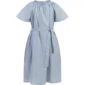 Dreimaster Vestido azul claro / branco