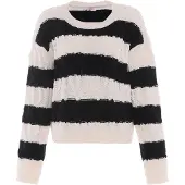 Mymo Pullover preto / branco lã