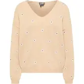 Dreimaster Pullover 'Idem' bege / castanho / branco