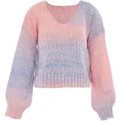 Mymo Pullover azul céu / cor-de-rosa