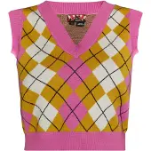 MyMo ROCKS Pullover mostarda / rosa / preto / branco