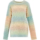 Mymo Pullover turquesa / amarelo pastel / cor-de-rosa