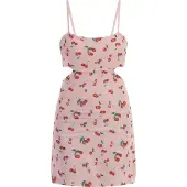 Mymo Vestido de verão verde / cor-de-rosa / vermelho