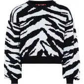 MyMo ROCKS Pullover preto / branco lã