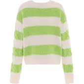 Mymo Pullover verde claro / branco natural