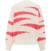 Mymo Pullover rosa / branco lã