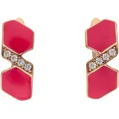 NAEMI Brincos ouro rosa / vermelho vivo / transparente