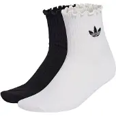 Adidas Originals Meias 'RUFFLE QUARTER' preto / branco