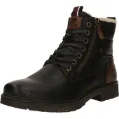 Mustang Botas com atacadores castanho escuro / preto