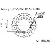 Esjot Roda Dentada Traseira 15026 428
