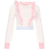 MyMo Pop Pullover 'Pop' azul pastel / cor-de-rosa / offwhite