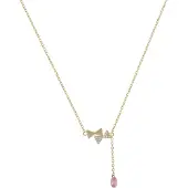 Faina Colar ouro / cor-de-rosa / transparente