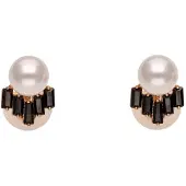 NAEMI Brincos ouro / preto / branco pérola