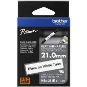 Brother HSe-251E fita termo retrátil preto sobre branco 21 mm