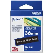 Brother TZe-365 fita branco sobre preto 36mm