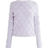 Faina Pullover roxo claro / branco pérola