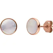 Purelei Brincos 'White Gloss' ouro rosa / branco pérola