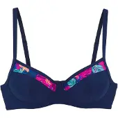 LASCANA Top de biquíni navy / turquesa / azul cobalto / rosa néon