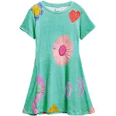 Desigual , Vestido curto estampado, AlgodÃO, Azul, 7/8