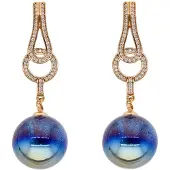 NAEMI Brincos navy / ouro rosa