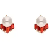 NAEMI Brincos ouro / vermelho / branco pérola