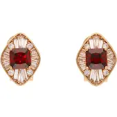 NAEMI Brincos ouro / maçã / vermelho rubi / transparente