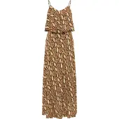 Faina Vestido bege / areia / castanho escuro / preto