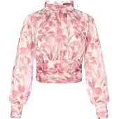 Faina Blusa cor-de-rosa / branco