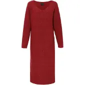 Dreimaster Klassik Vestido de malha vermelho escuro