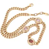 Gaya Colar ouro rosa / cor-de-rosa / vermelho rubi