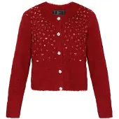 Faina Casaco de malha vermelho
