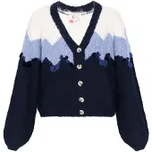 IZIA Casaco de malha marinho / azul céu / offwhite