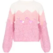 IZIA Pullover rosa claro / branco lã