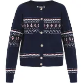 Dreimaster Maritim Casaco de malha navy / turquesa / branco natural