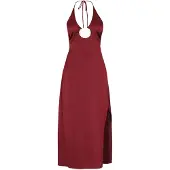 Faina Vestido de festa vermelho vinho / branco